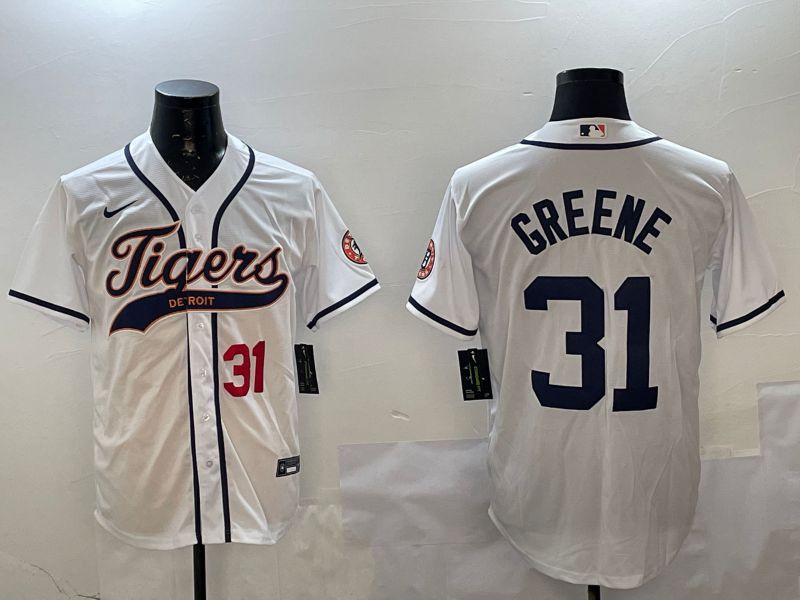 Men Detroit Tigers 31 Greene White Joint Name 2025 Nike MLB Jersey style 3
